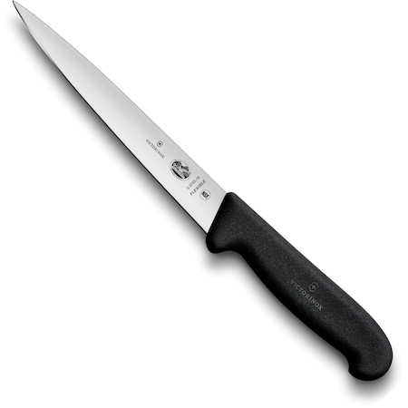 Swiss Army Brands Victorinox 40710 Kitchen Fibrox Pro Black Fillet - Straight, 7In Stiff Blade VIC-5.3703.18